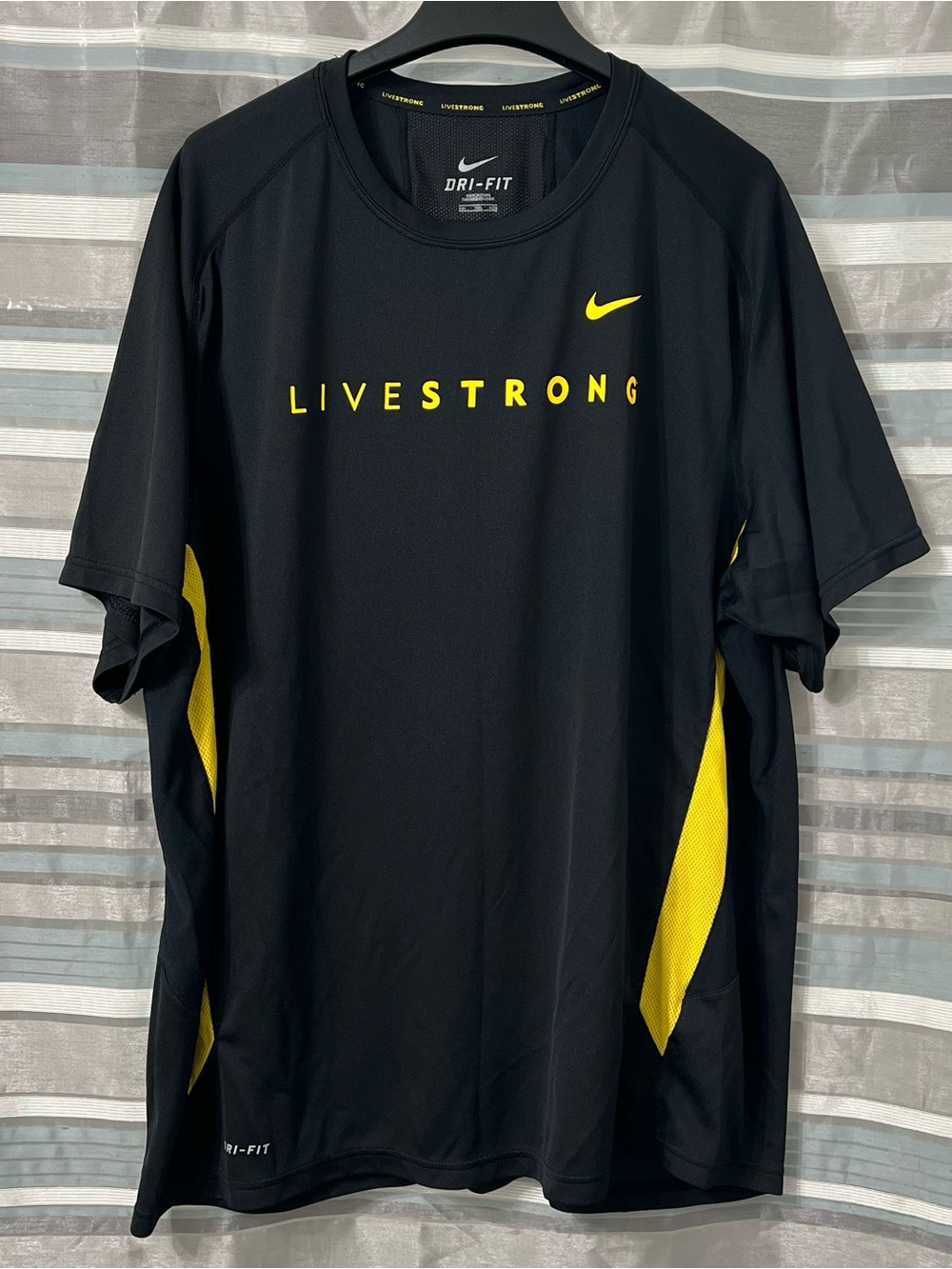 Nike Men's Livestrong Black Dri-FIT Crew Performance Training Shirt.